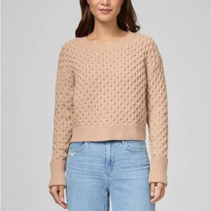 Paige Olette Wool Blend Crewneck Sweater Soft Camel